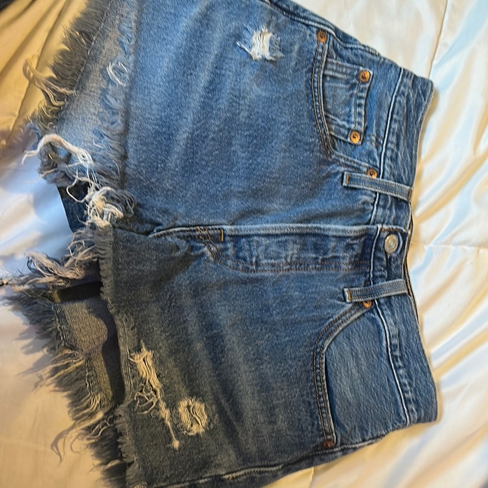 Levi's High Waist Denim Shorts - Blue